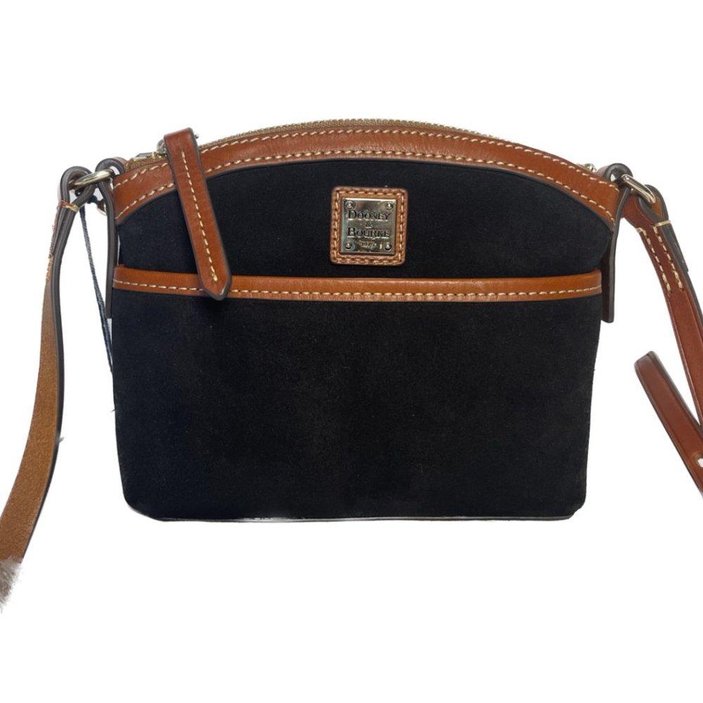 Dooney Bourke Suede Domed Crossbody Black